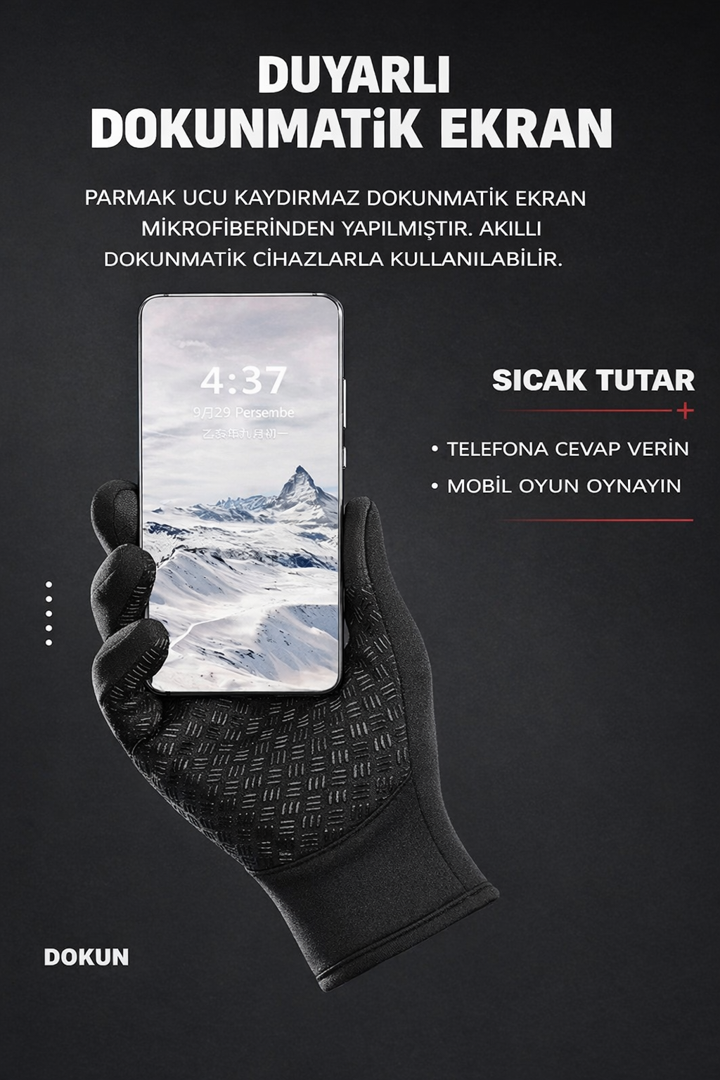 Termal Dokunmatik Eldiven – Kaymaz, Sıcak Tutan ve Ergonomik Kışlık Eldiven