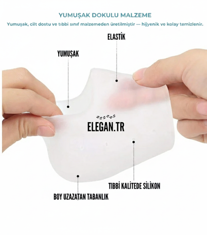 Boy Uzatan Çorap görünmez 3-4 cm topuk
