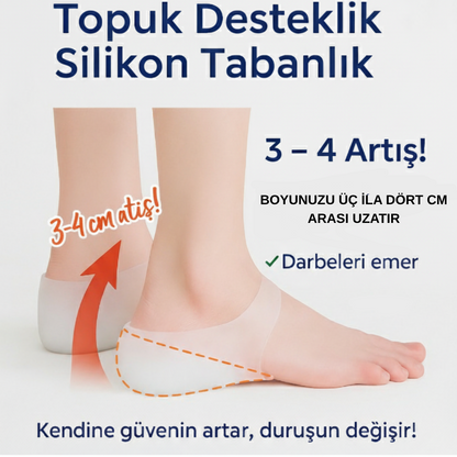 Boy Uzatan Çorap görünmez 3-4 cm topuk