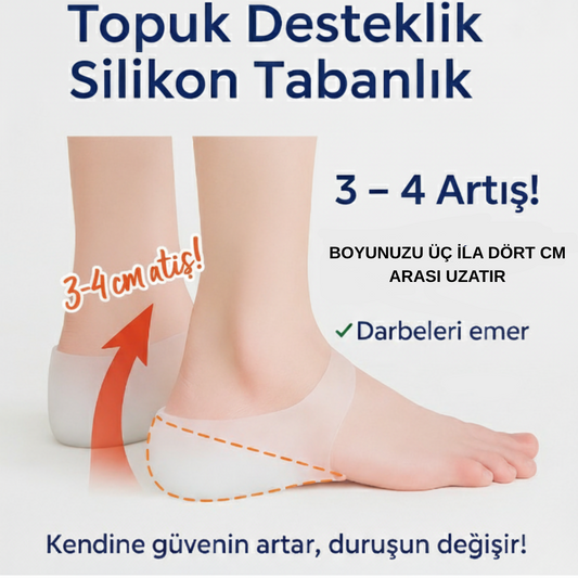 Boy Uzatan Çorap görünmez 3-4 cm topuk